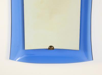  Cristal Art Cristal Arte Cristal Arte Cobalt Blue Curved Wall Mirror Model 2712 1962