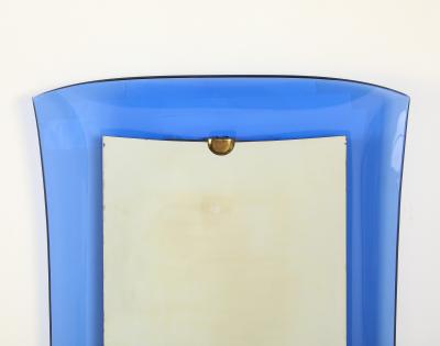  Cristal Art Cristal Arte Cristal Arte Cobalt Blue Curved Wall Mirror Model 2712 1962