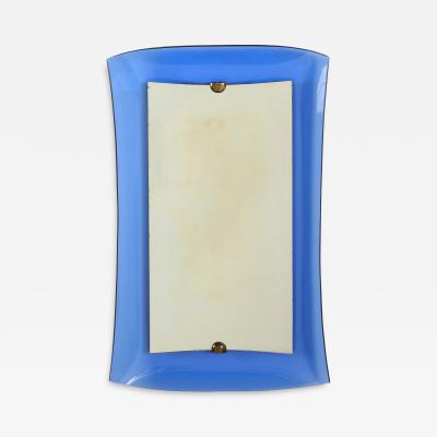  Cristal Art Cristal Arte Cristal Arte Cobalt Blue Curved Wall Mirror Model 2712 1962