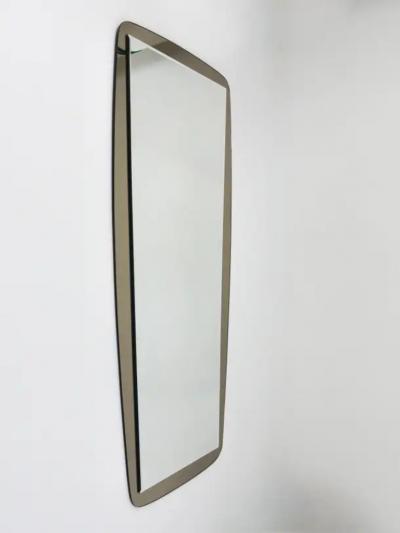  Cristal Art Cristal Arte Cristal Arte Large Grey Mid Century Wall Mirror Italy 1970s