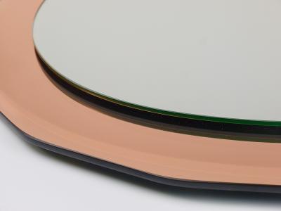  Cristal Art Cristal Arte Cristal Arte Pink Oval Ros Mid Century Scalloped Wall Mirror Italy 1960s