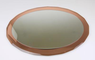  Cristal Art Cristal Arte Cristal Arte Pink Oval Ros Mid Century Scalloped Wall Mirror Italy 1960s