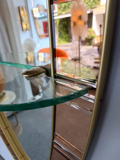  Cristal Art Cristal Arte Extra Large Mirror Console Pink Glass and Brass by Cristal Art Italy 1960s