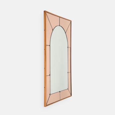 Cristal Art Cristal Arte Large Rectangular Wall Mirror in Rose Glass and Copper Frame by Cristal Art