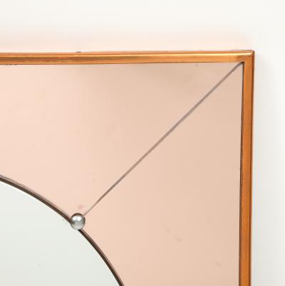  Cristal Art Cristal Arte Large Rectangular Wall Mirror in Rose Glass and Copper Frame by Cristal Art