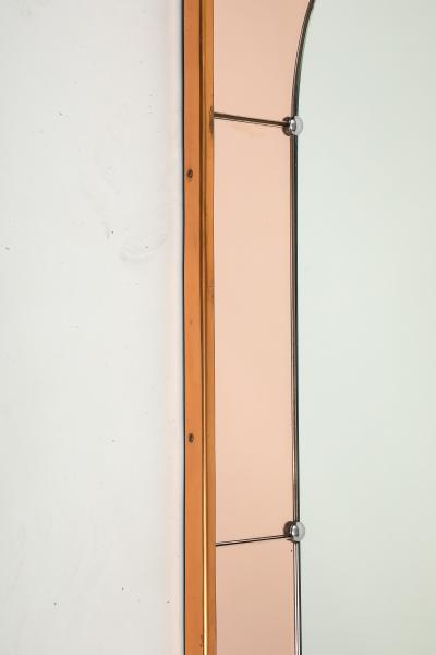  Cristal Art Cristal Arte Large Rectangular Wall Mirror in Rose Glass and Copper Frame by Cristal Art