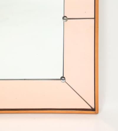  Cristal Art Cristal Arte Large Rectangular Wall Mirror in Rose Glass and Copper Frame by Cristal Art
