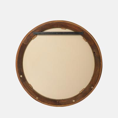  Cristal Art Cristal Arte Large Round Blue Hand Cut Beveled Crystal Mirror Model 2679 by Cristal Art