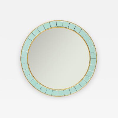  Cristal Art Cristal Arte Large Round Hand Cut Beveled Crystal Wall Mirror Model 2679 by Cristal Art