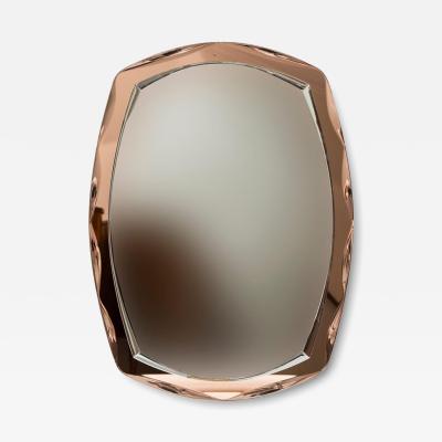  Cristal Art Cristal Arte Mid Century Italian Peach Cristal Arte Wall Mirror