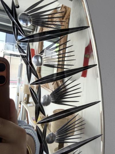  Cristal Art Cristal Arte Mirror Glass Palmette by Cristal Art Italy 1960s