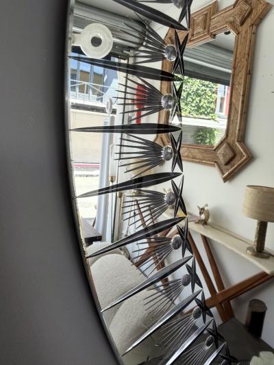  Cristal Art Cristal Arte Mirror Glass Palmette by Cristal Art Italy 1960s
