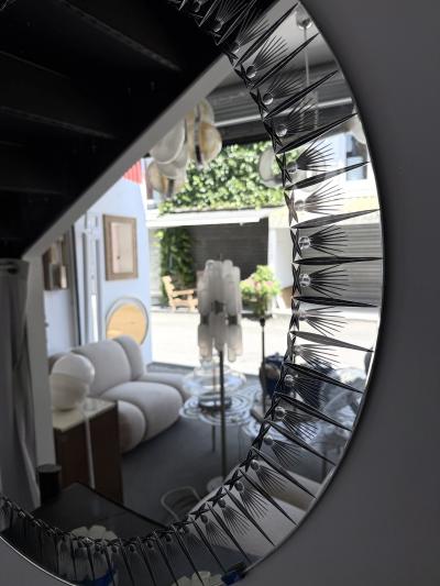  Cristal Art Cristal Arte Mirror Glass Palmette by Cristal Art Italy 1960s