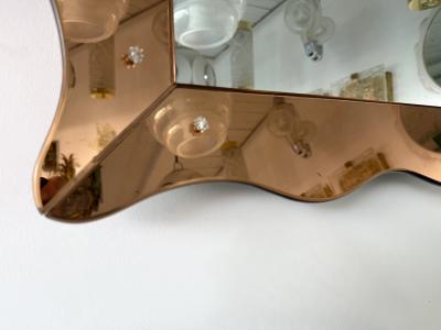 Cristal Art Cristal Arte Mirror Pink Glass by Cristal Art Italy 1960s