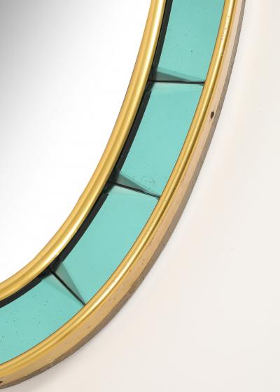  Cristal Art Cristal Arte Oval Green Hand Cut Beveled Glass Mirror Model 2727 by Cristal Art