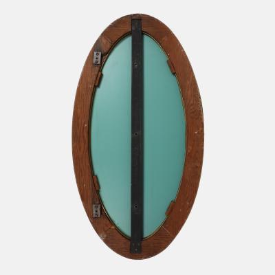  Cristal Art Cristal Arte Oval Green Hand Cut Beveled Glass Mirror Model 2727 by Cristal Art