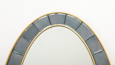  Cristal Art Cristal Arte Oval Hand Cut Beveled Smoked Glass Wall Mirror Model 2727 by Cristal Art