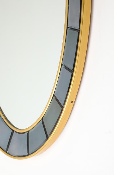  Cristal Art Cristal Arte Oval Hand Cut Beveled Smoked Glass Wall Mirror Model 2727 by Cristal Art