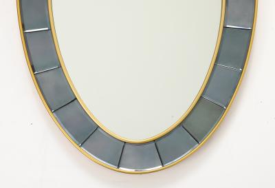  Cristal Art Cristal Arte Oval Hand Cut Beveled Smoked Glass Wall Mirror Model 2727 by Cristal Art