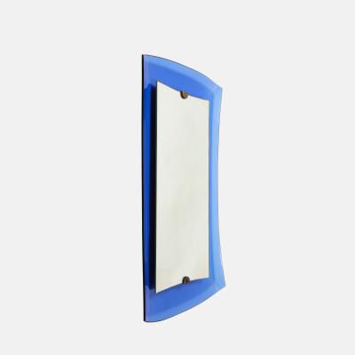  Cristal Art Cristal Arte Rectangular Blue Glass Mirror Model 2712 by Cristal Art