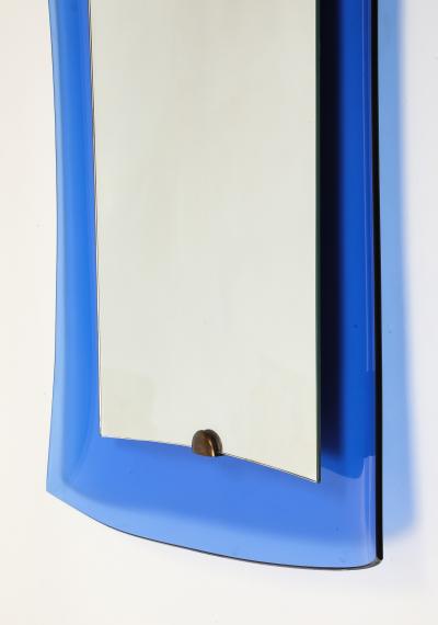  Cristal Art Cristal Arte Rectangular Blue Glass Mirror Model 2712 by Cristal Art
