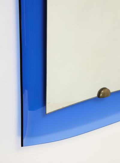 Cristal Art Cristal Arte Rectangular Blue Glass Mirror Model 2712 by Cristal Art
