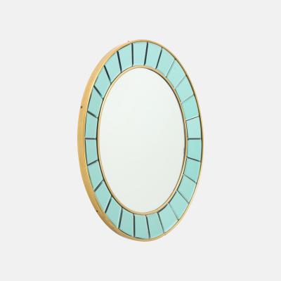  Cristal Art Cristal Arte Round Hand Cut Beveled Crystal Wall Mirror by Cristal Art