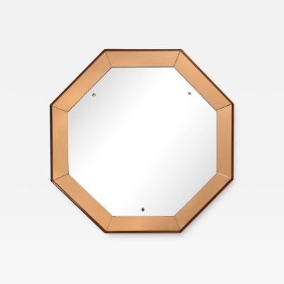  Cristal Art Large Hexagonal Rose Glass and Wood Framed Mirror by Cristal Art