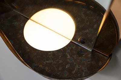  Cristal Art Large Mirror in Amber Glass and Metal by Cristal Art Italy 1960s