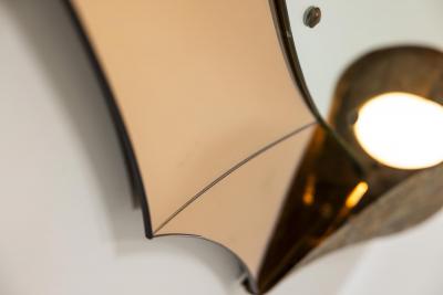  Cristal Art Large Mirror in Amber Glass and Metal by Cristal Art Italy 1960s