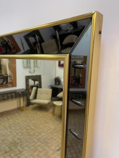  Cristal Art Mirror Console Glass and Brass by Cristal Art Italy 1960s