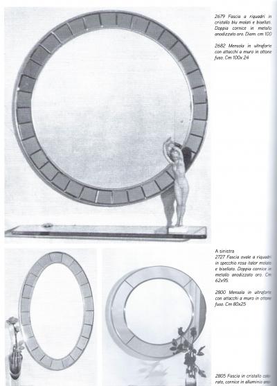  Cristal Art Oval Blue Hand Cut Beveled Glass Mirror Model 2727 by Cristal Art