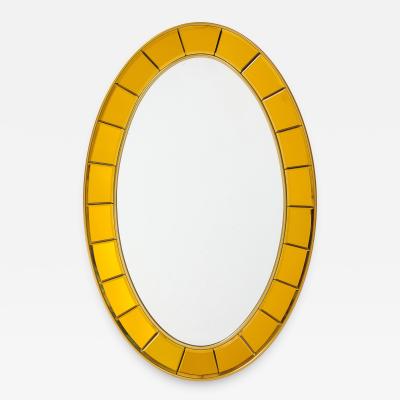  Cristal Art Oval Gold Hand Cut Beveled Glass Mirror Model 2727 by Cristal Art