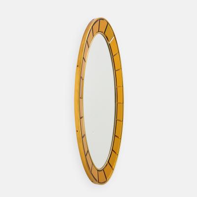  Cristal Art Oval Gold Hand Cut Beveled Glass Mirror Model 2727 by Cristal Art