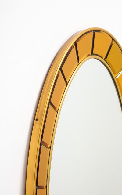  Cristal Art Oval Gold Hand Cut Beveled Glass Mirror Model 2727 by Cristal Art