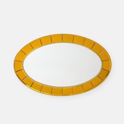  Cristal Art Oval Gold Hand Cut Beveled Glass Mirror Model 2727 by Cristal Art