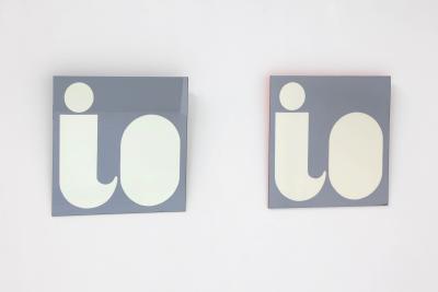  Cristal Art Post Modern Graphic Grey Cristal Art Wall Mirrors 1960s
