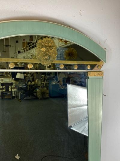  Cristal Arte ART DECO REVIVAL LIONS HEAD AND COLUMN MIRROR