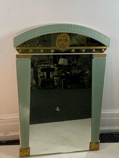  Cristal Arte ART DECO REVIVAL LIONS HEAD AND COLUMN MIRROR