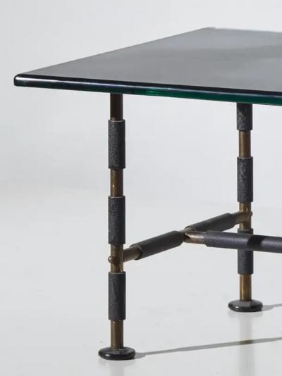  Cristal Arte Cristal Art Glass Coffee Table with Metal Legs Model 2661 Italy 1960s
