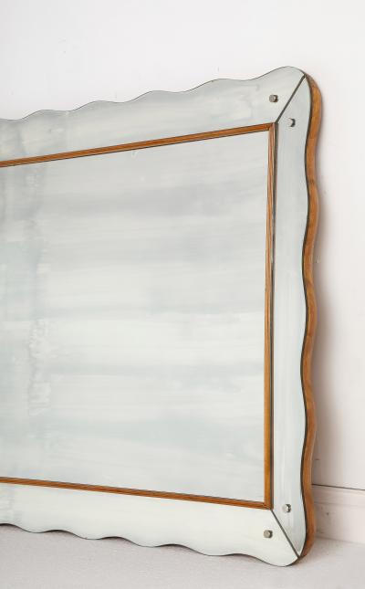  Cristal Arte Cristal Art Wood and Glass Wall Mirror Turin Italy circa 1940s