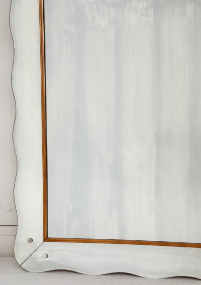  Cristal Arte Cristal Art Wood and Glass Wall Mirror Turin Italy circa 1940s