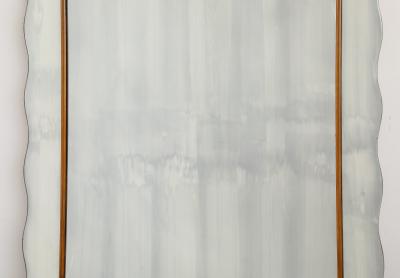  Cristal Arte Cristal Art Wood and Glass Wall Mirror Turin Italy circa 1940s