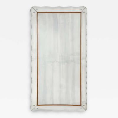  Cristal Arte Cristal Art Wood and Glass Wall Mirror Turin Italy circa 1940s