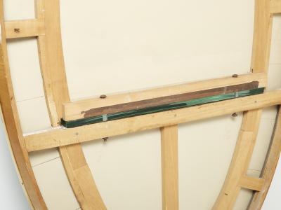  Cristal Arte Cristal Arte Oval shaped Italian brass green crystal mirror 1950s