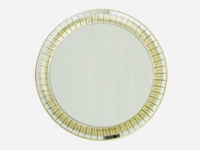  Cristal Arte Italian brass golden cristal mirror by Cristal Arte 1960s