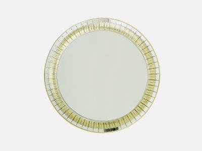 Cristal Arte Italian brass golden cristal mirror by Cristal Arte 1960s