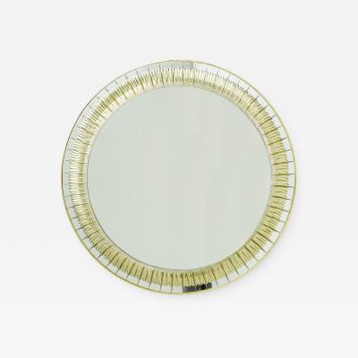  Cristal Arte Italian brass golden cristal mirror by Cristal Arte 1960s