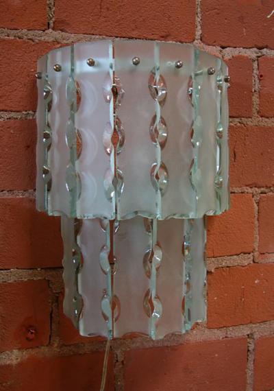  Cristal Arte Pair of Italian Beveled Glass Sconces by Cristal Art