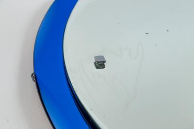  Cristal Arte Pair of Mid Century Italian Blue Cristal Arte Wall Mirrors